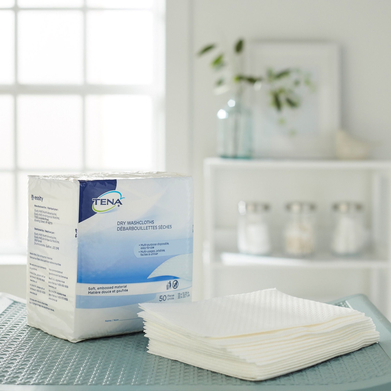TENA Adult Wipe or Washcloth 13 X 13-1/2 Inch