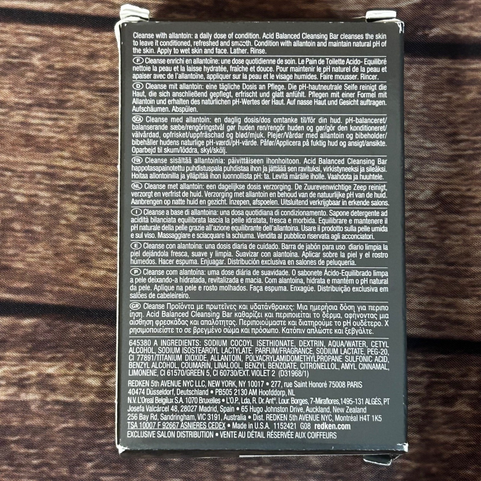 Redken For Men Cleanse Acid Balanced Cleansing Bar 5 oz 150 g New in Box