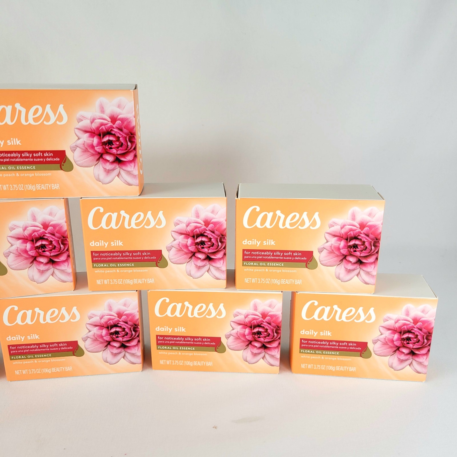 Caress Daily Silk White Peach & Orange Blossom Beauty Bar Soap Lot Of 10 Bars