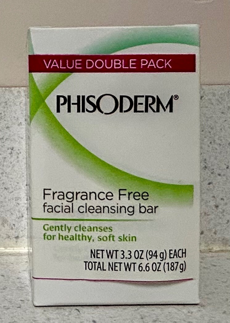 Phisoderm Fragrance Free Facial Cleansing Bar Soap 2 Bars Total 3.3 oz ea Clean