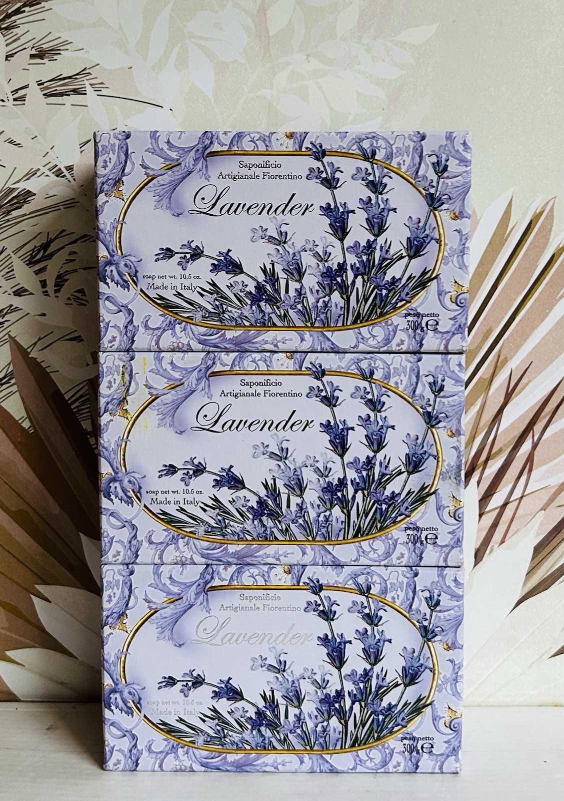 3-Pack Saponificio ~ Lavender Scented Bar Soap 10.5 oz Each Made in Italy
