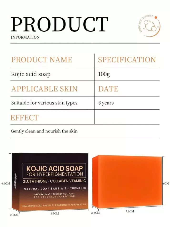 2 Pack Kojic Acid Deep Spot Remover Soap Bars with Vitamin C, Retinol, Collagen