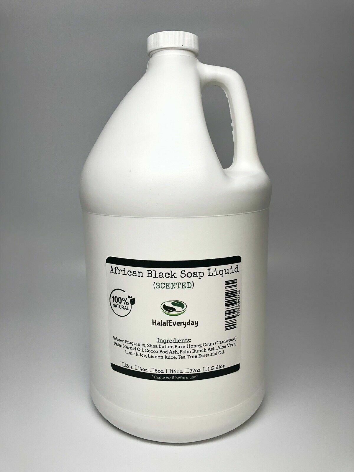 Liquid Raw African Black Soap SCENTED 100% Pure Natural Bath Body Wash 1 GALLON