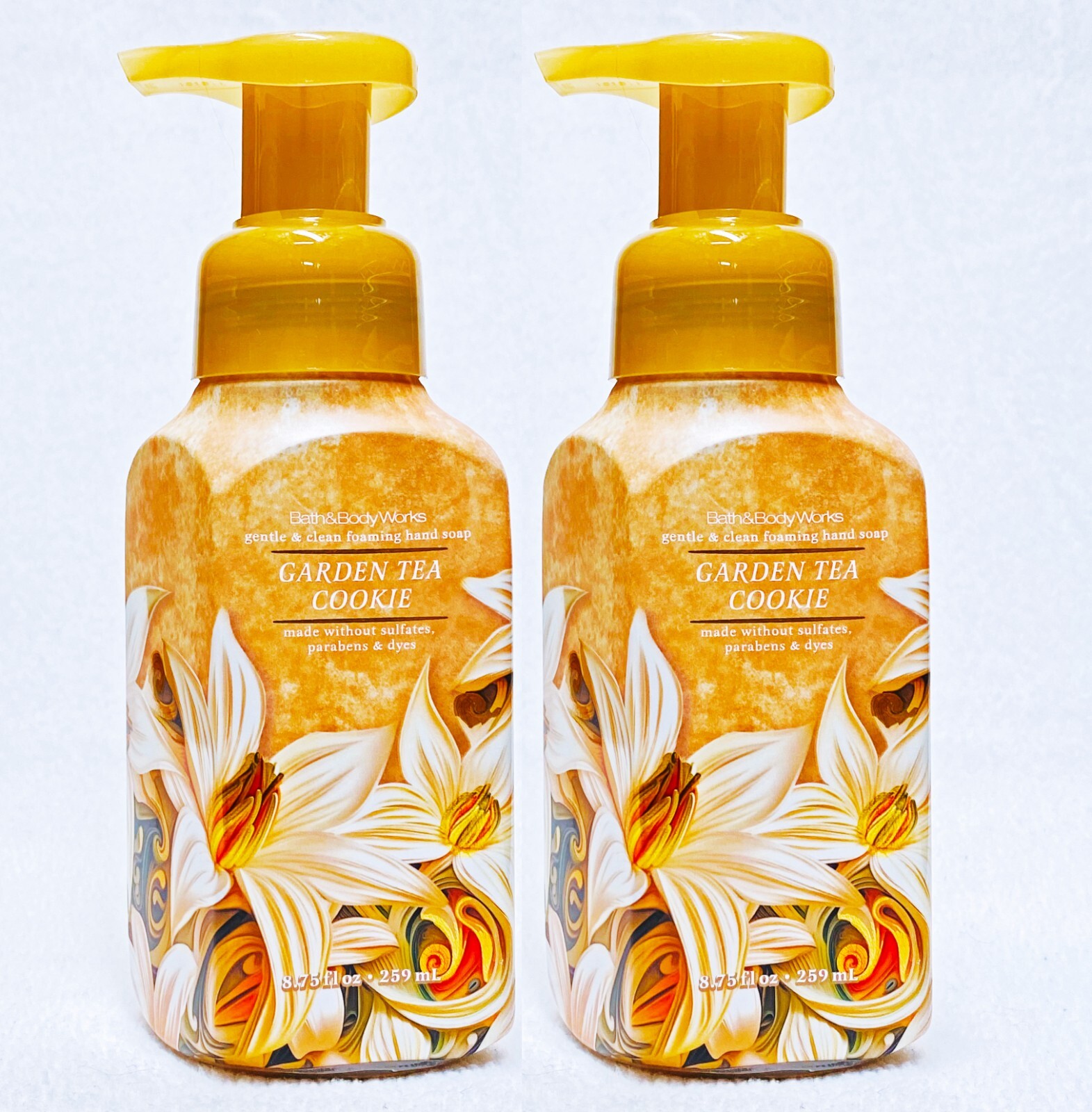 2 Bath & Body Works GARDEN TEA COOKIE Gentle Foaming Hand Soap 8.75 oz
