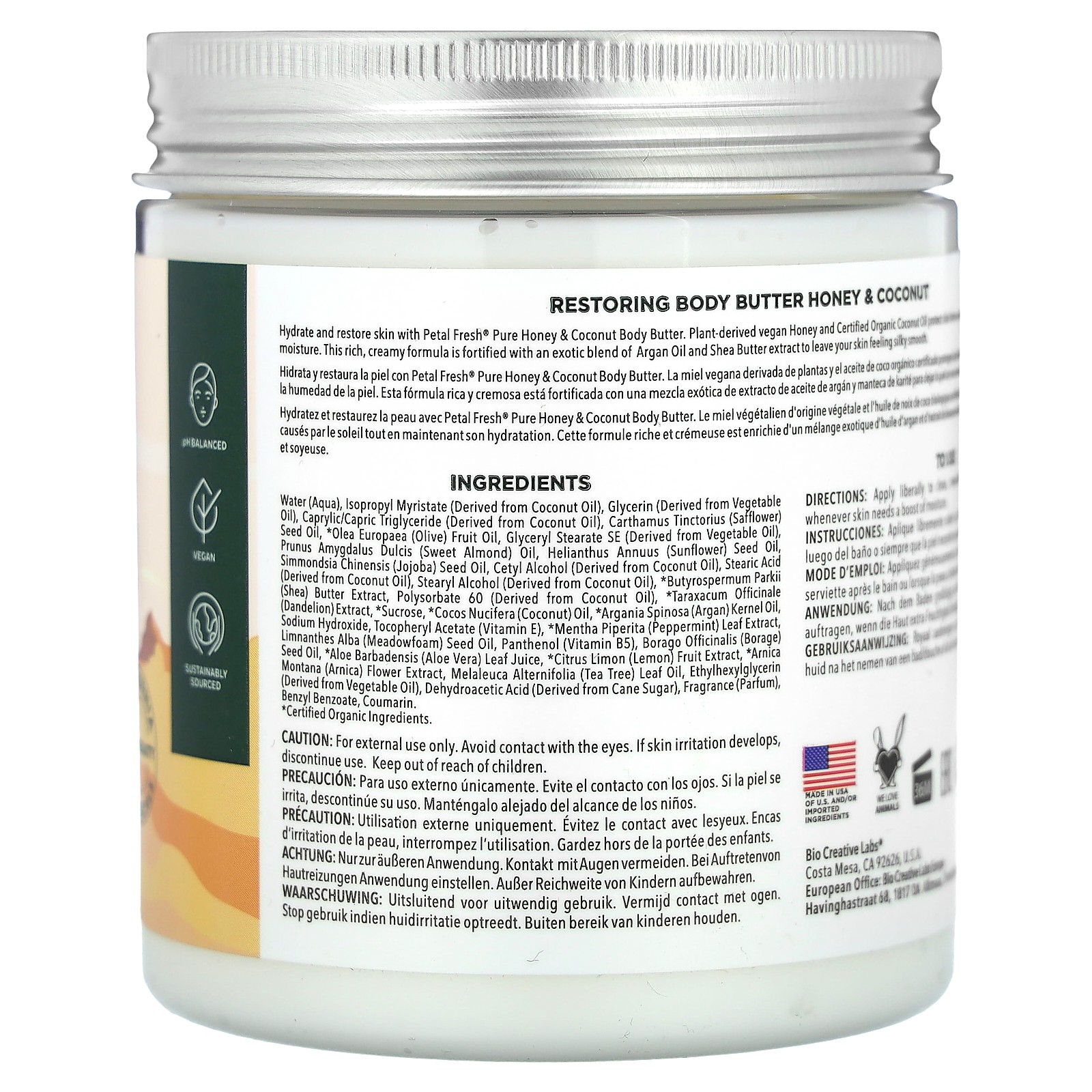 Pure, Restoring Body Butter, Honey & Coconut, 8 oz (237 ml)