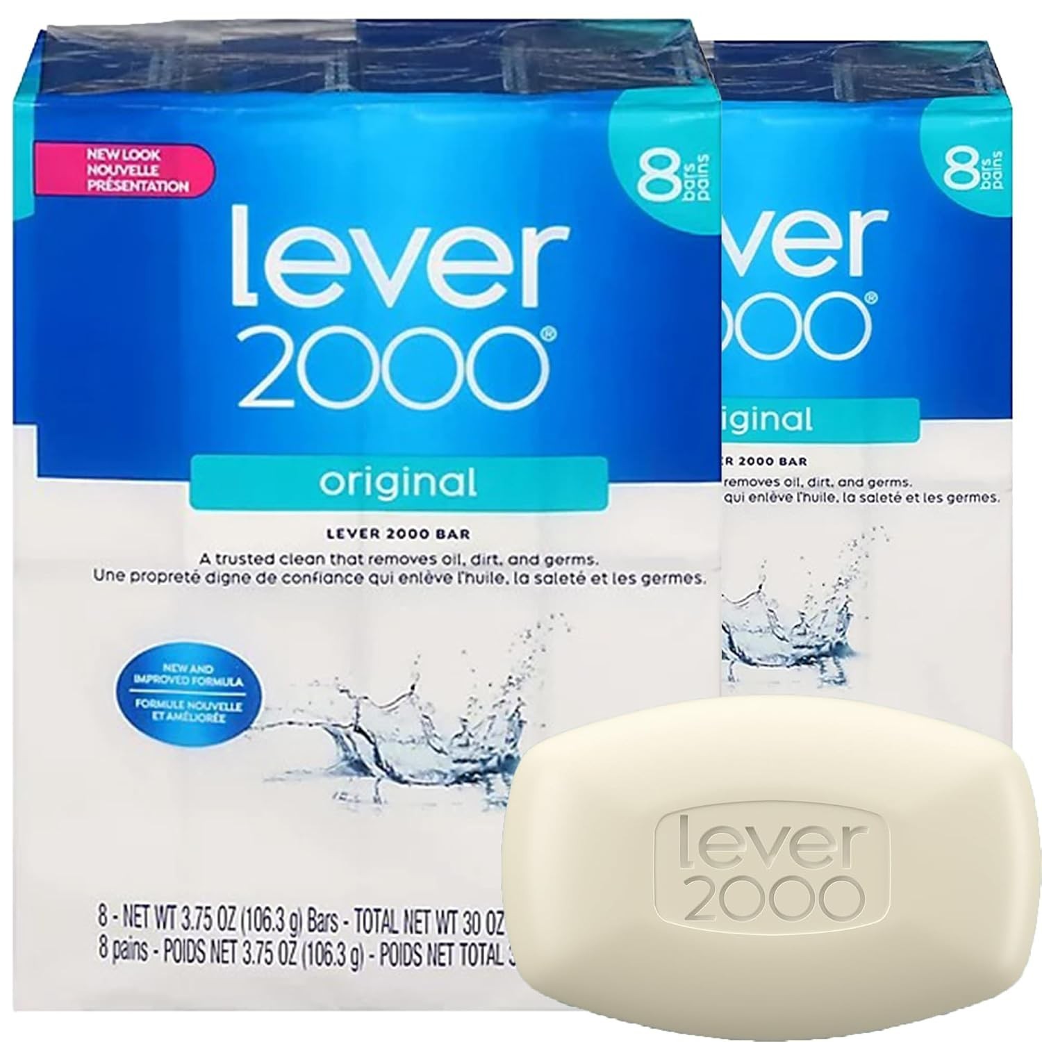 Bar Soap, Trusted Clean for Hands and Body, 8 Bars, 3.75 oz Each Pack of 2