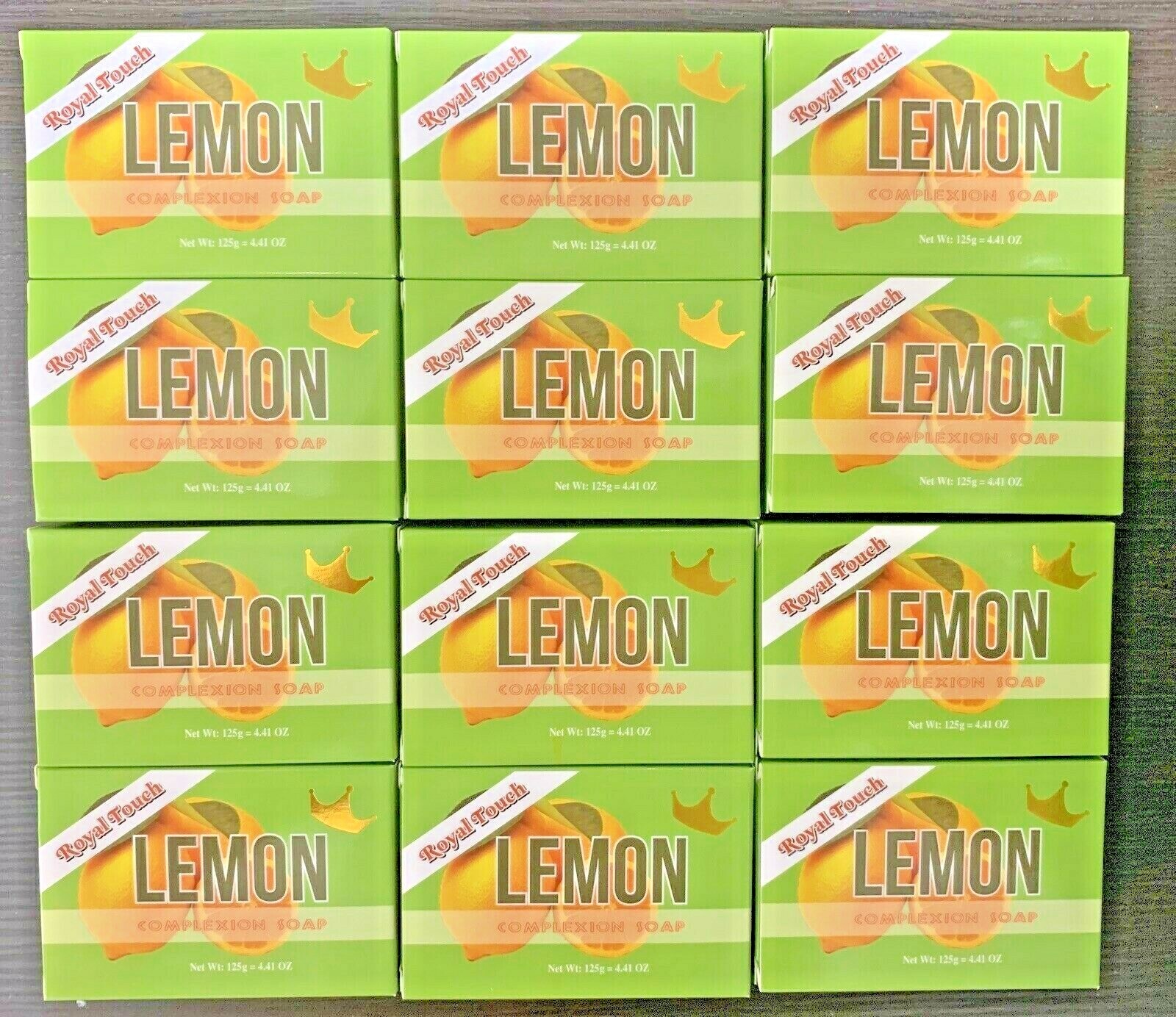 PACK OF {12}Royal Touch Lemon Complexion Soap 125g 4.41 Oz EACH FREE SHIPPING