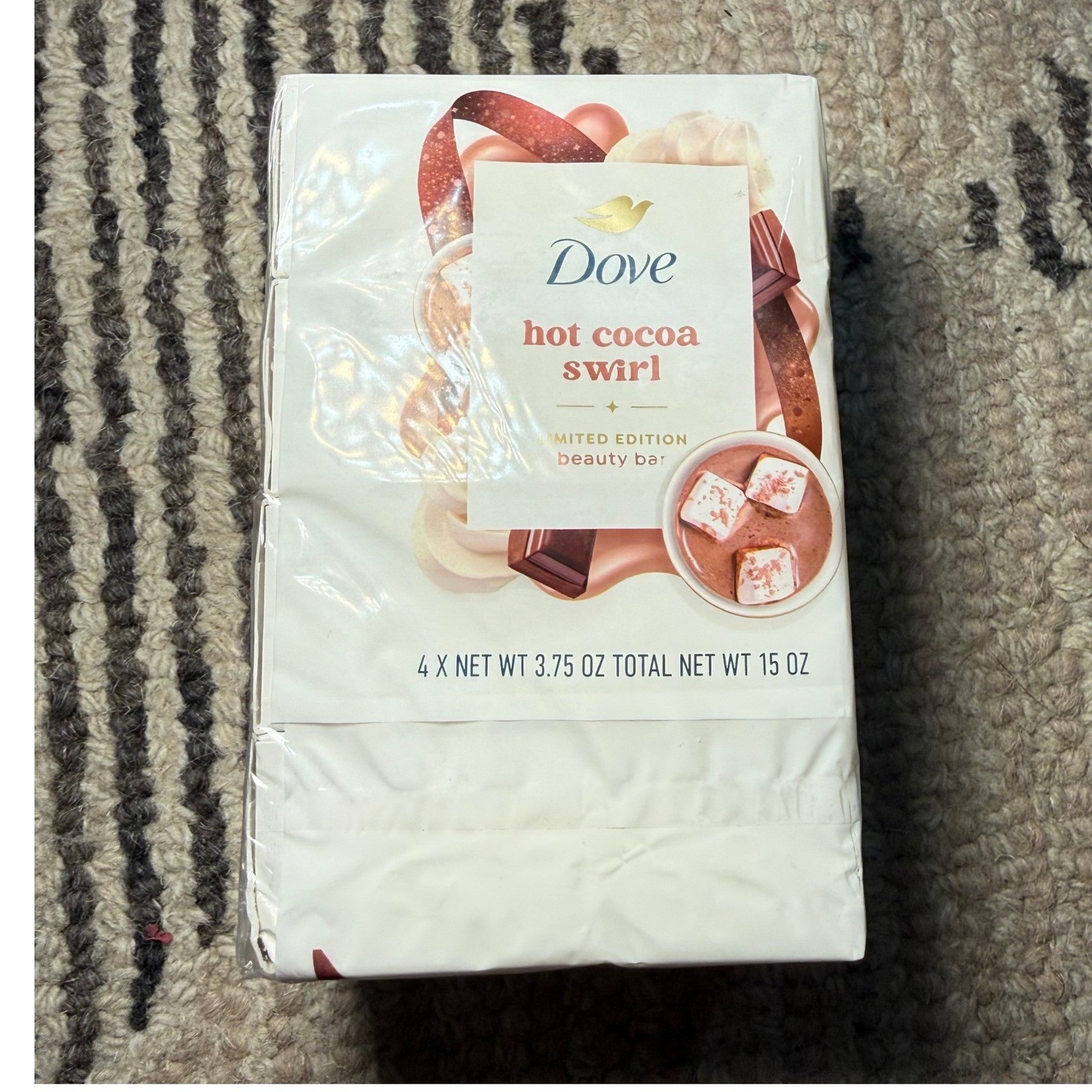 Dove Hot Cocoa Swirl Beauty Bar 4 Pack Limited Edition Soap Set