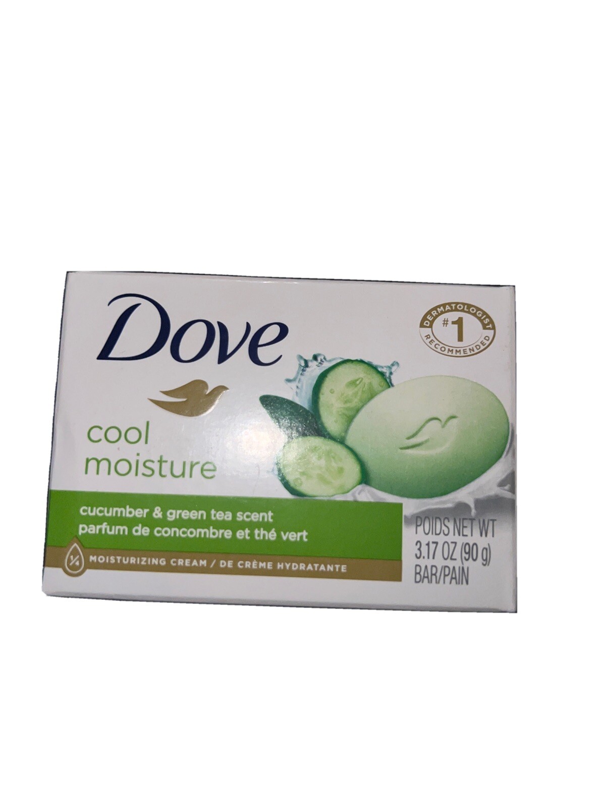 DOVE CUCUMBER GREEN TEA BEAUTY BAR SOAP 3.17 OZ – NEW IN BOX – SINGLE BAR 90g