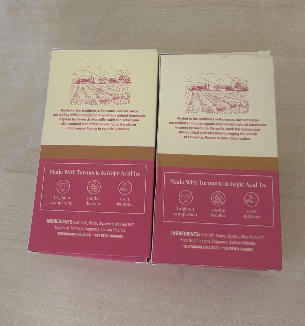 2 Of Provence Essentials ~ The Brightening Bar with Kojic Acid & Turmeric 10os