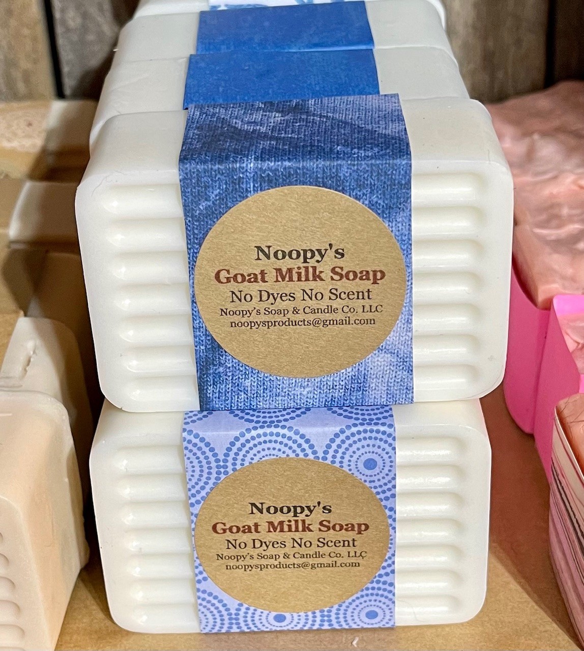 2 Big Unscented Goat Milk Bars Soap Emollients & Coconut Oil Soften Skin! Noopys