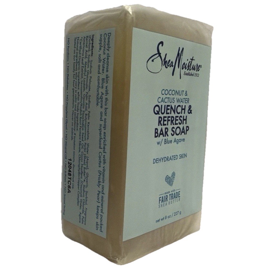 Shea Moisture Coconut & Cactus Water Quench & Refresh Bar Soap w Blue Agave 8 oz