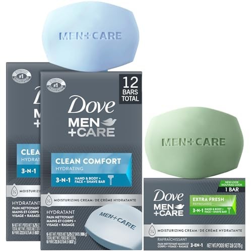 Hydrating 3-in-1 Soap Bundle for Men – Clean Comfort & Extra Fresh Bars (13 Tota