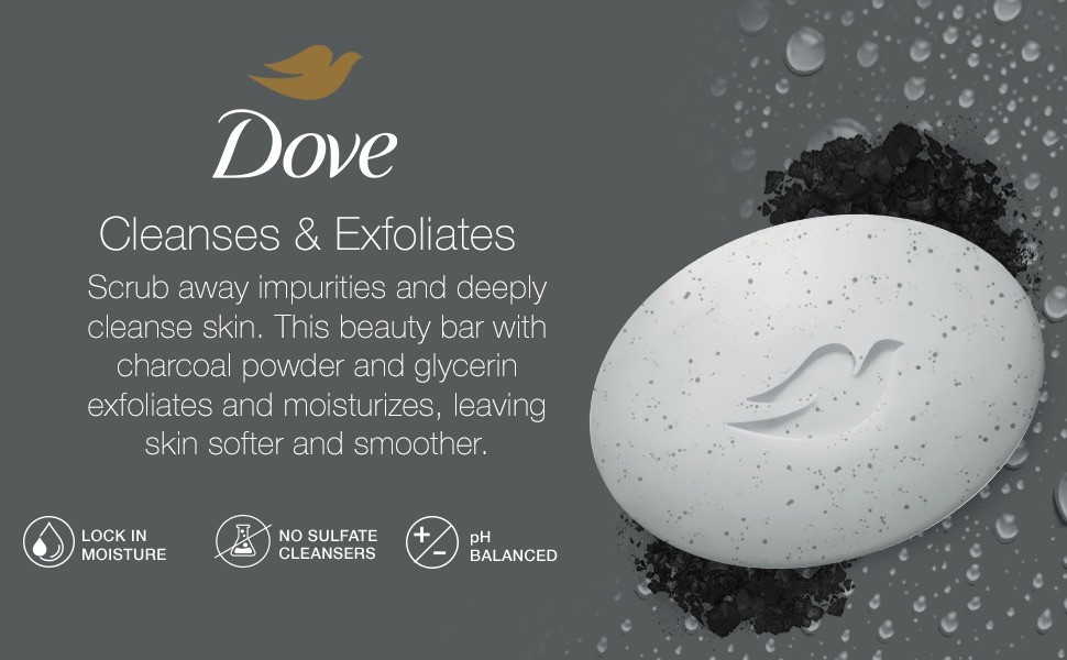 🩶 DOVE (3-BARS) 3.17 Oz. 🪨🫧 ●DEEP EXFOLIATING● Charcoal & Glycerin Bar 🪨🫧.