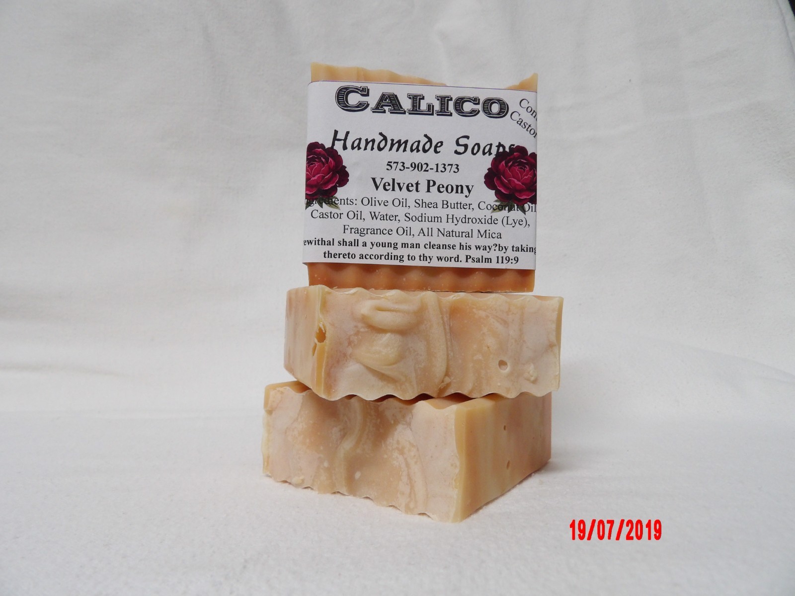 Velvet Peony Handmade Lye Soap- for normal to dry skin- sold by a soapmaker