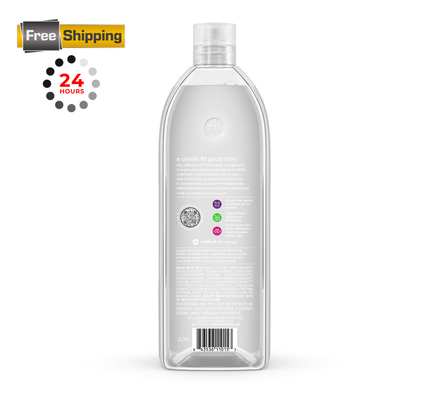 Method Gel Hand Soap, Refill, Sweet Water, 34 34 Fl Oz (Pack of 1), No Color