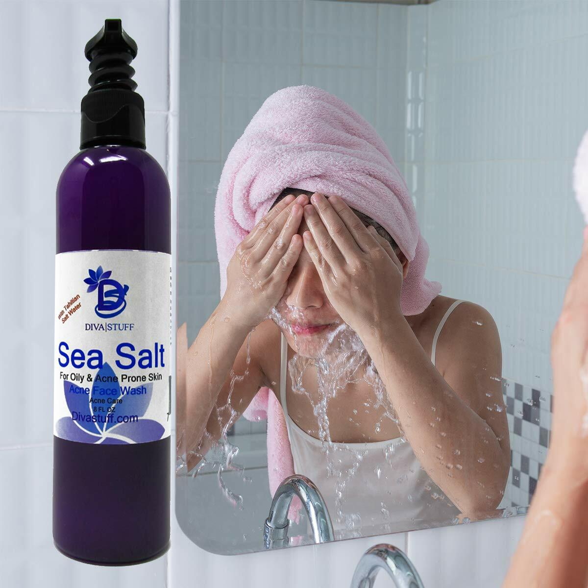 Diva Stuff Sea Salt Face Wash for Oily and Acne Prone Skin with Dead Sea Salt,