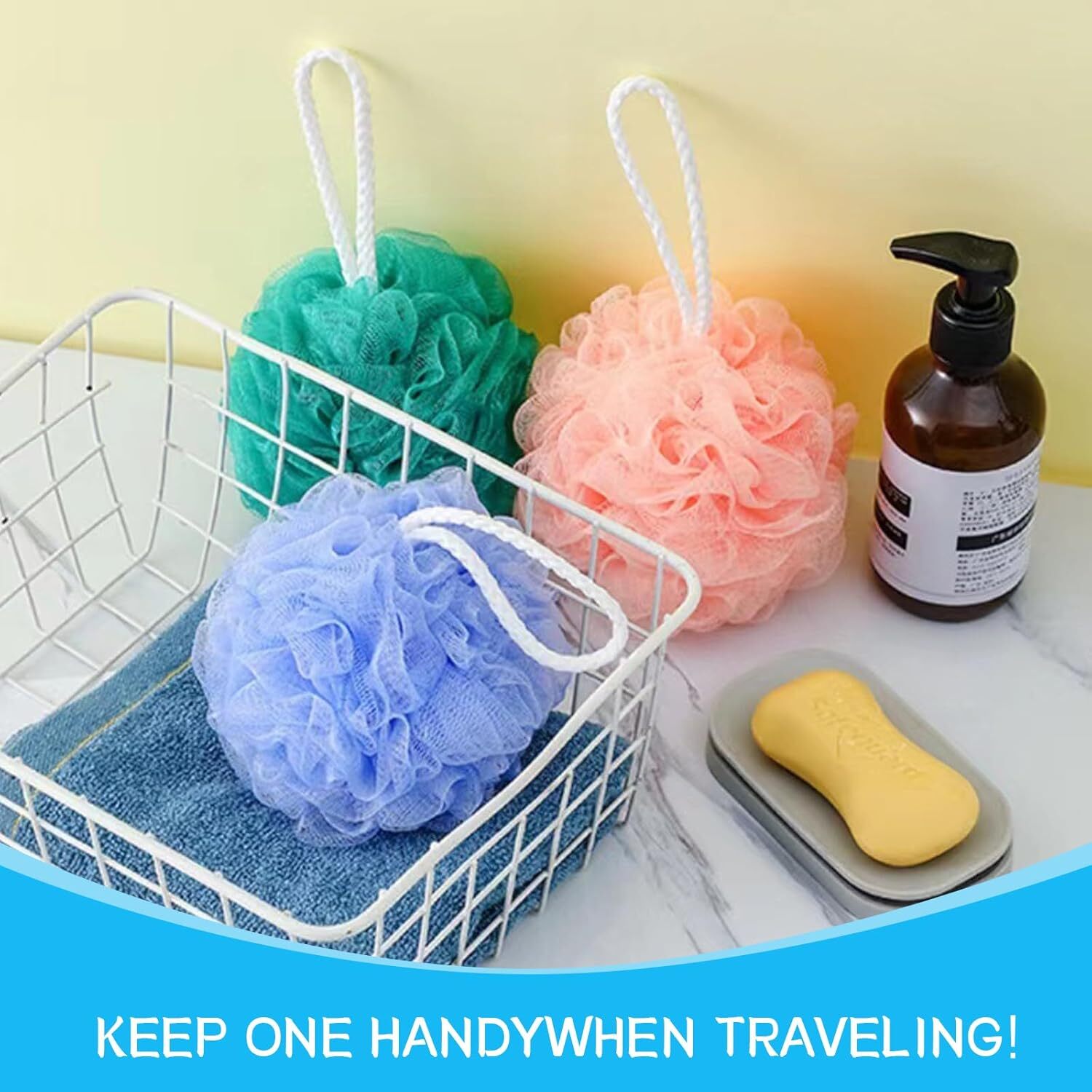 Loofah Sponge Shower Loofahs Bath Sponges Mesh Balls for Multiple Colors