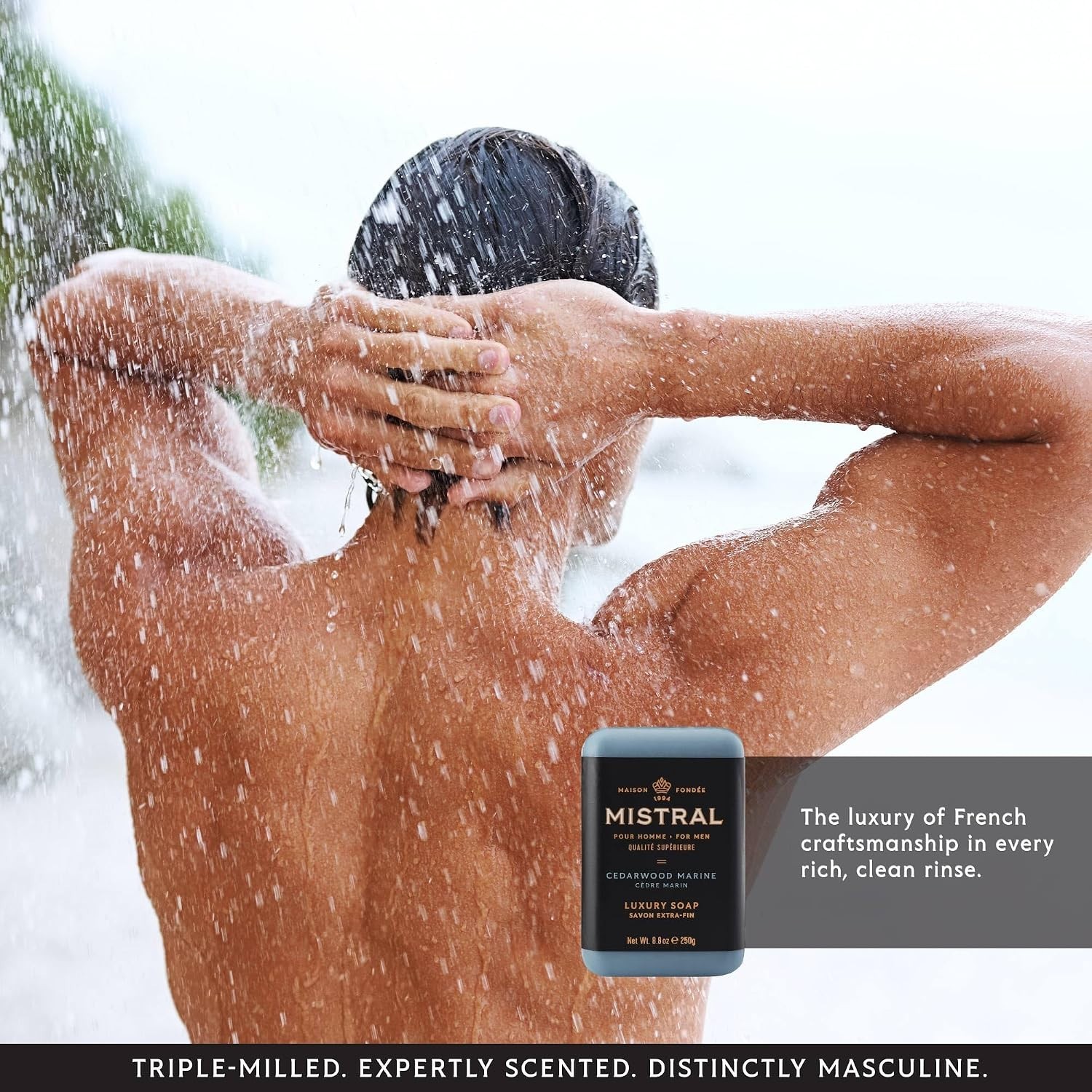 Luxury 8.8 oz Cedarwood Marine Natural Soap Bar for Men – Eco-Friendly Grooming