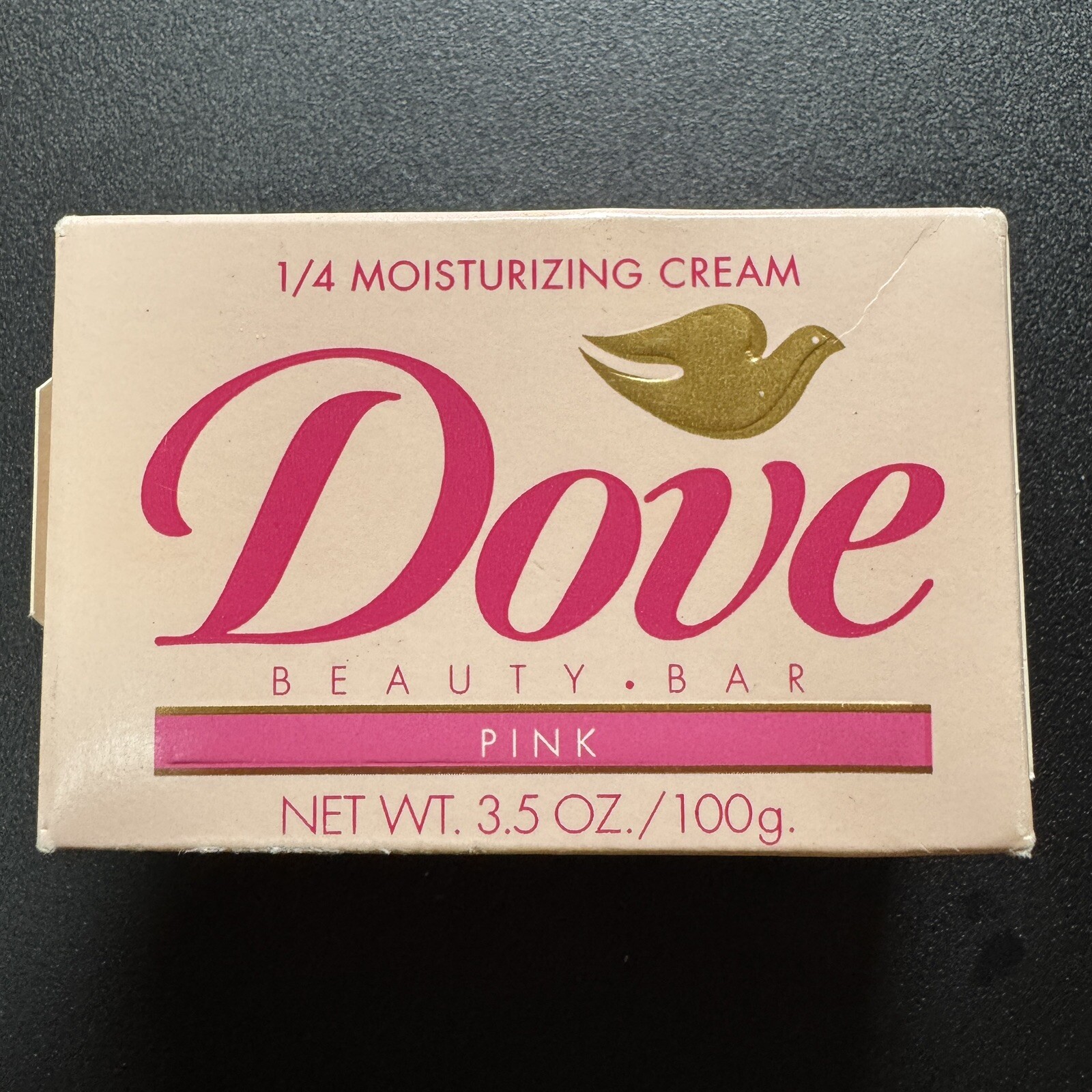 Vintage DOVE Pink Beauty Bar 1/4 Moisturizing Cream By Lever 4.75 oz USA 1992