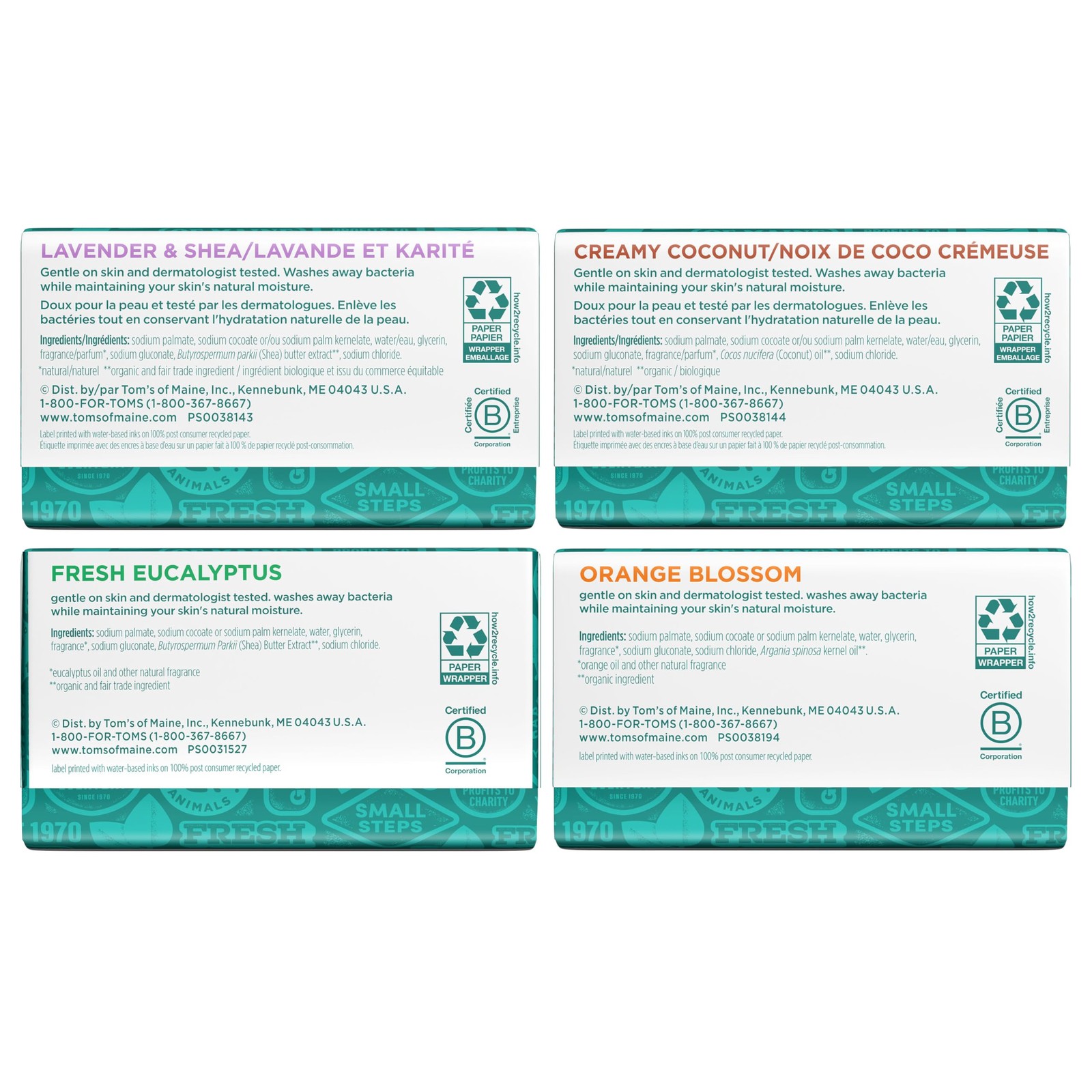 Tom’s of Maine Natural Bar Soap Variety Pack, Lavender & Shea, Creamy Coconut…