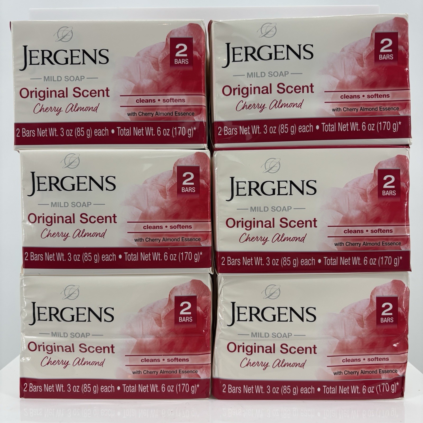 Jergens Original Scent Cherry Almond Soap Lot of 12 Bars 6 Packs Sealed New