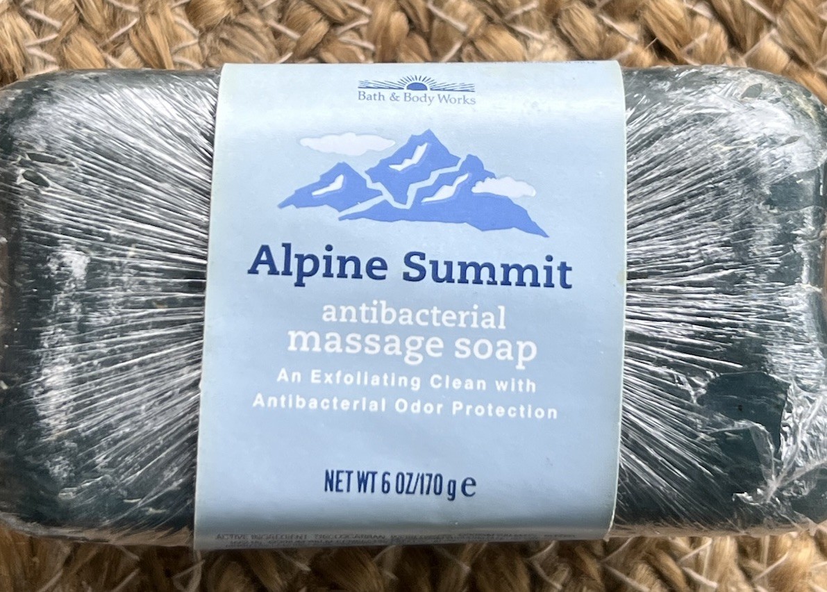 VTG Bath & Body Works RARE Alpine Summit MASSAGE SOAP BAR Sealed Small Tear Pics