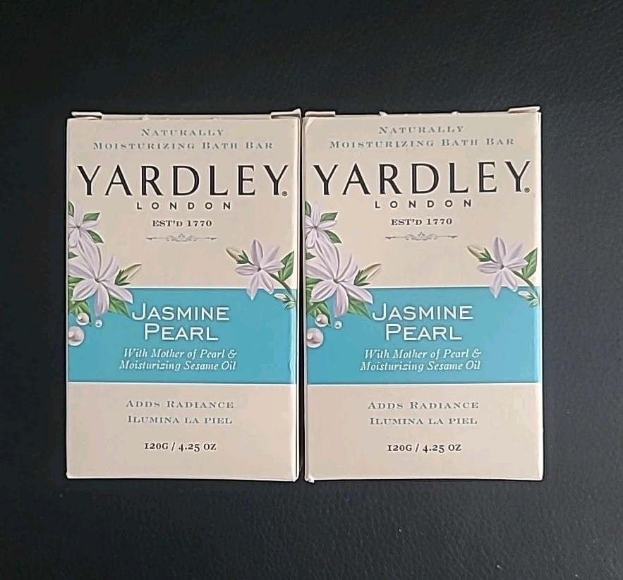 2 Yardley of London Jasmine Pearl Moisturizing Bath Bar Soaps (B3-K1)