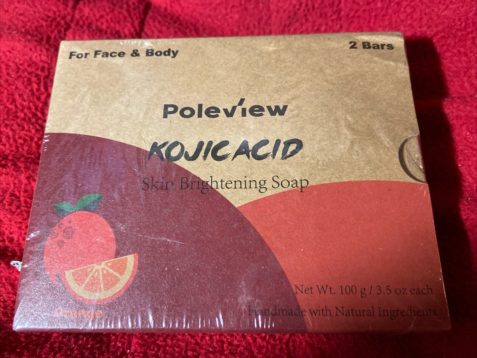 Poleview Kojic Acid Skin Brightening Soap Bars Orange 2 Count – Ex: 5/27 Sealed