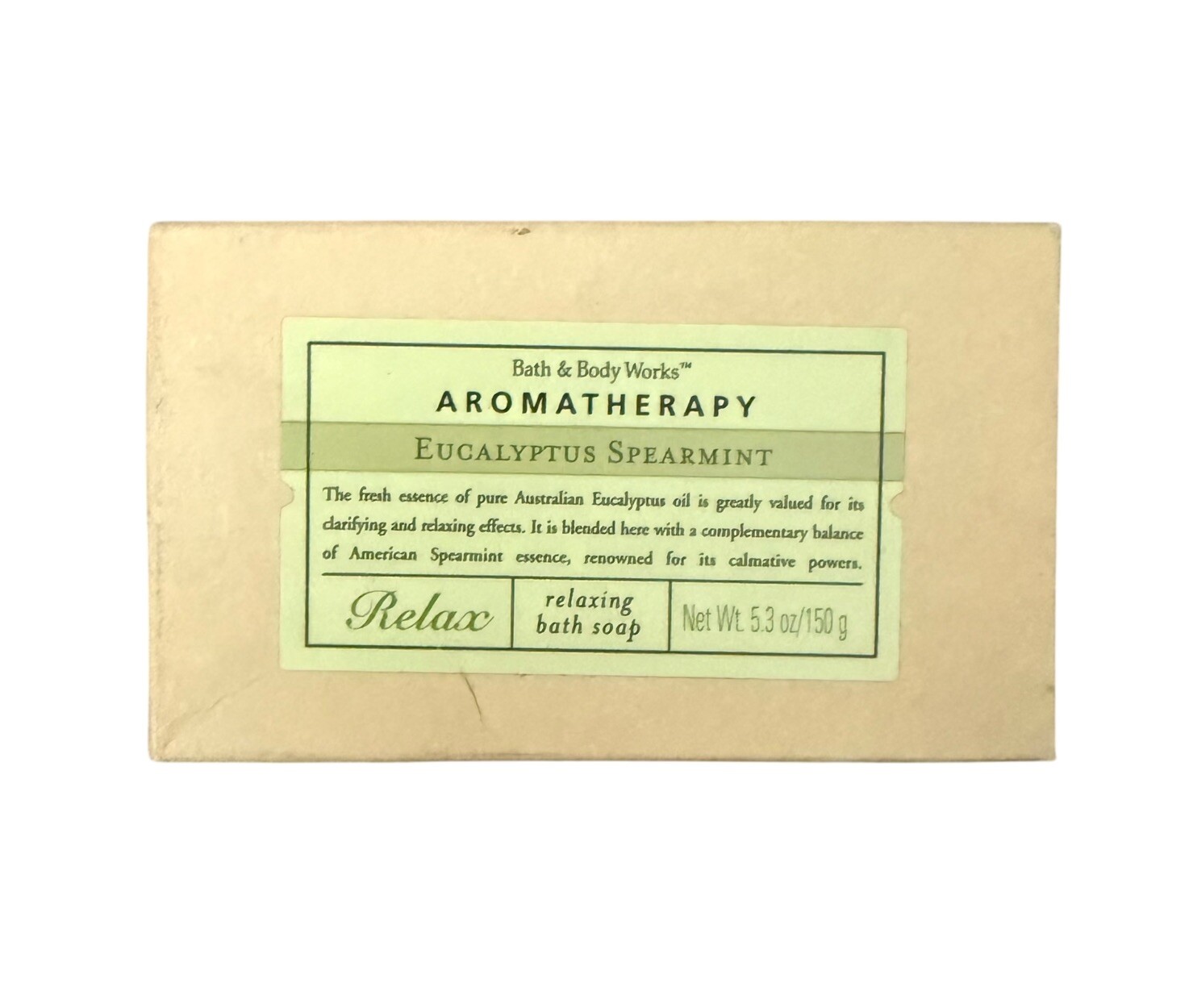 Bath & Body Works Aromatherapy Eucalyptus Spearmint Relaxing Bar Soap Relax 5.3