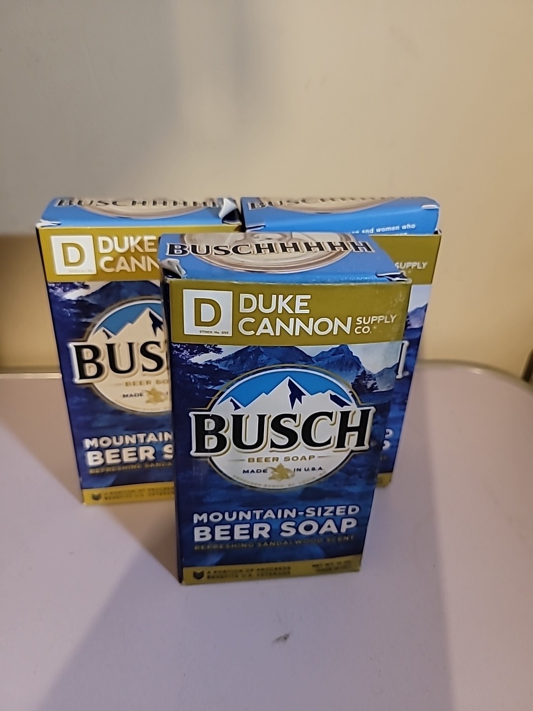 3x Duke Cannon Busch Beer Soap Scented 10oz Brick Gift Lot Fathers Day Holiday