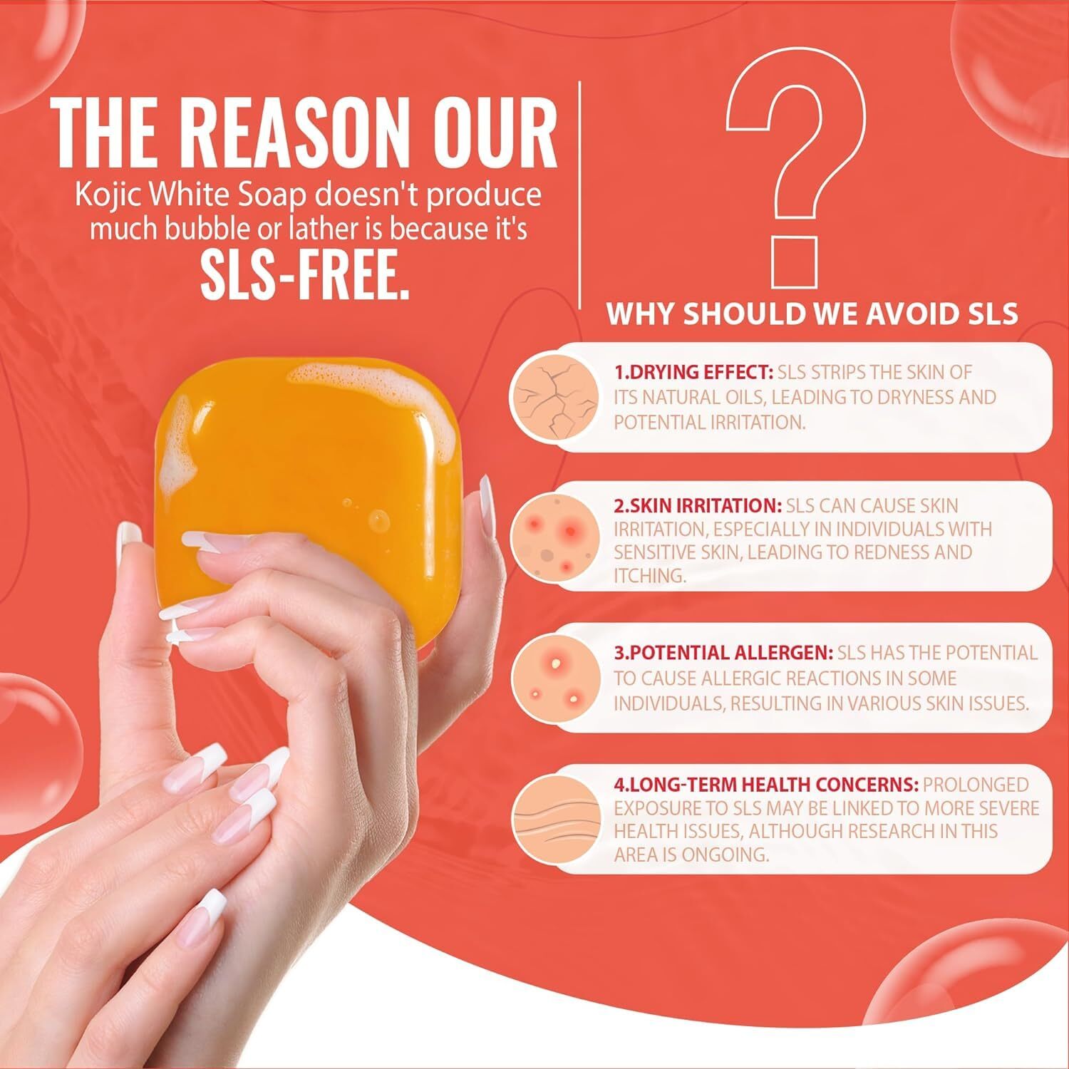 Koji White Pure Kojic Acid Skin Brightening Soap for Face with Hyaluronic Acid,