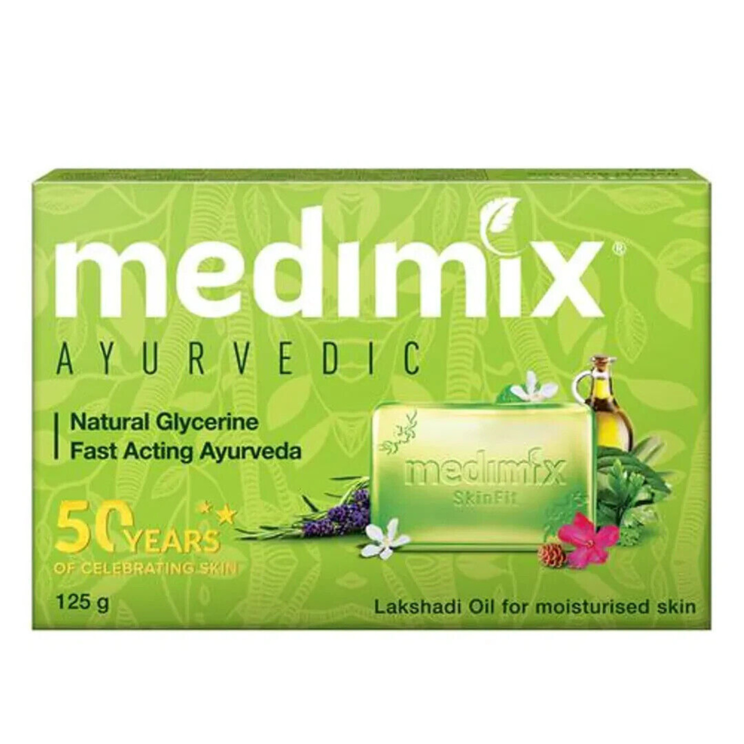 5 PCS Medimix Ayurvedic Natural Glycerin Soap for Moisturized Skin (125g).