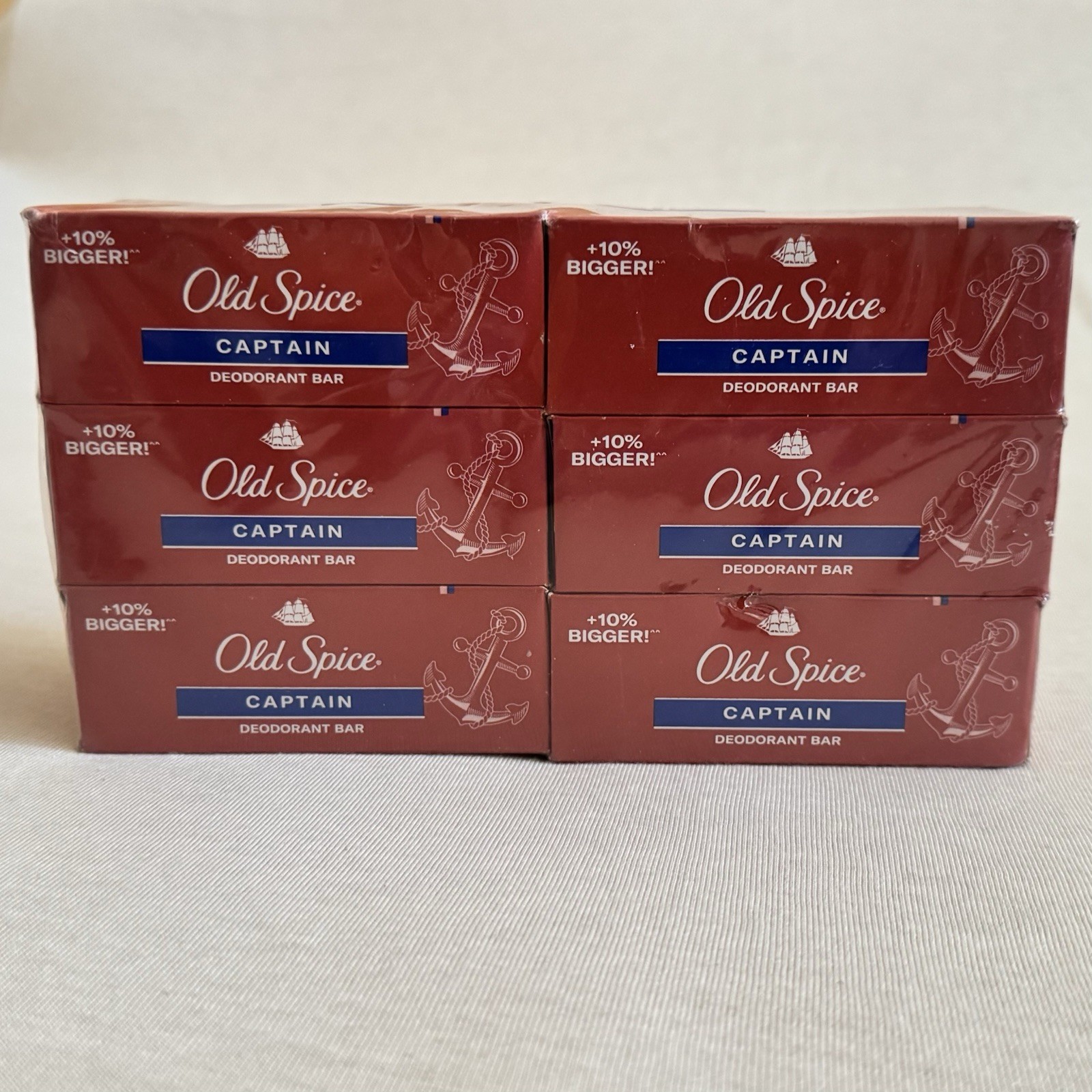 Old Spice CAPTAIN Bar Soap, 6 Pack Big Bars, 5.04 oz Each Deodorant Soap