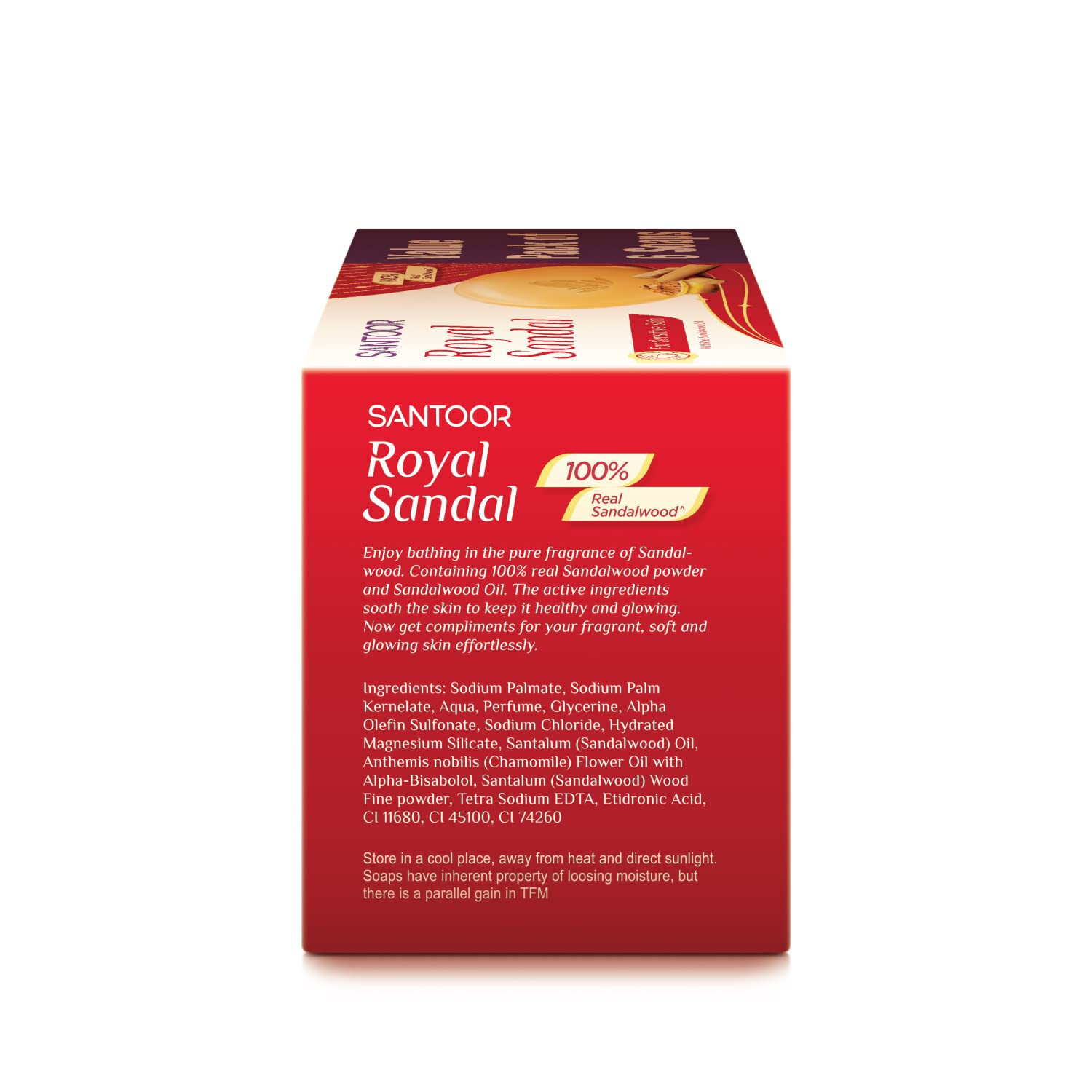6No. Santoor Royal Sandal Bathing Soap for Sensitive Skin -125g -Free Ship