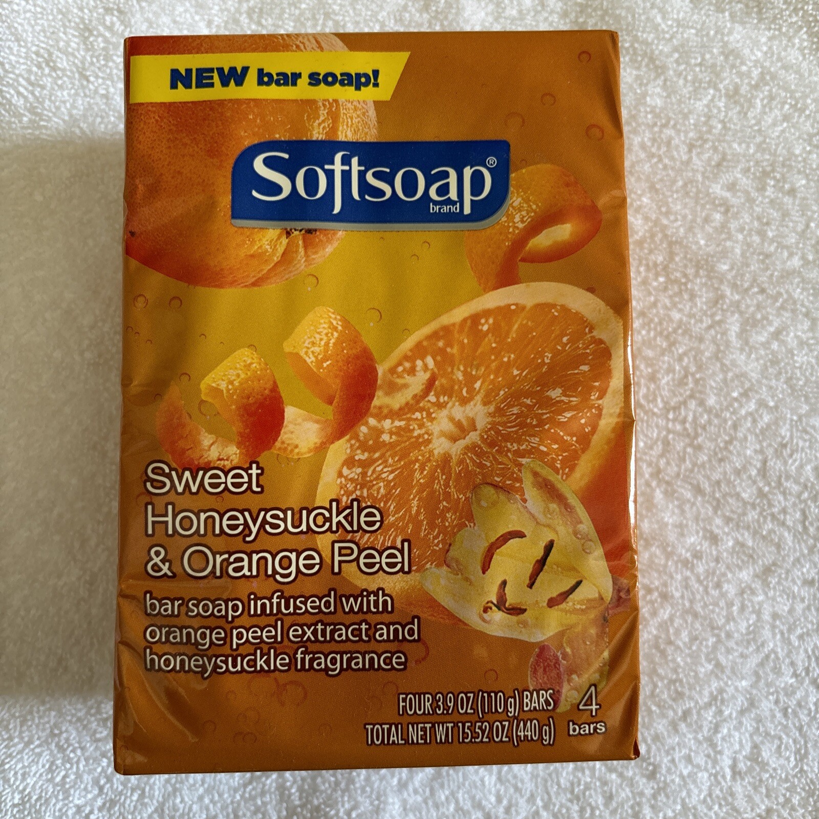 Softsoap Bar Soap Sweet Honeysuckle Orange Peel 4 Bars FACTORY SEALED!