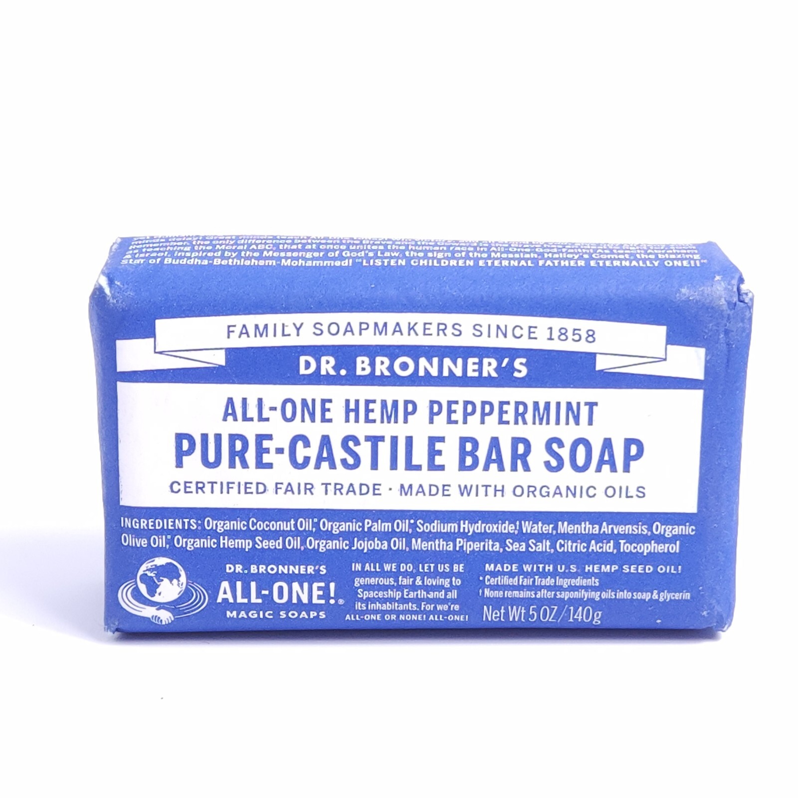 DR. BRONNER’S~All-One Hemp PEPPERMINT Pure-Castile Bar Soap