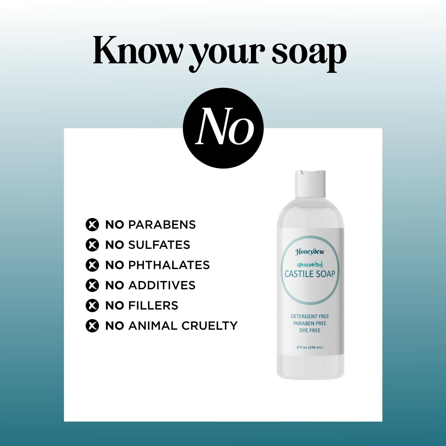 Organic Unscented Castile Soap – Gentle Cleanser for Hair, Face & Body (8oz)