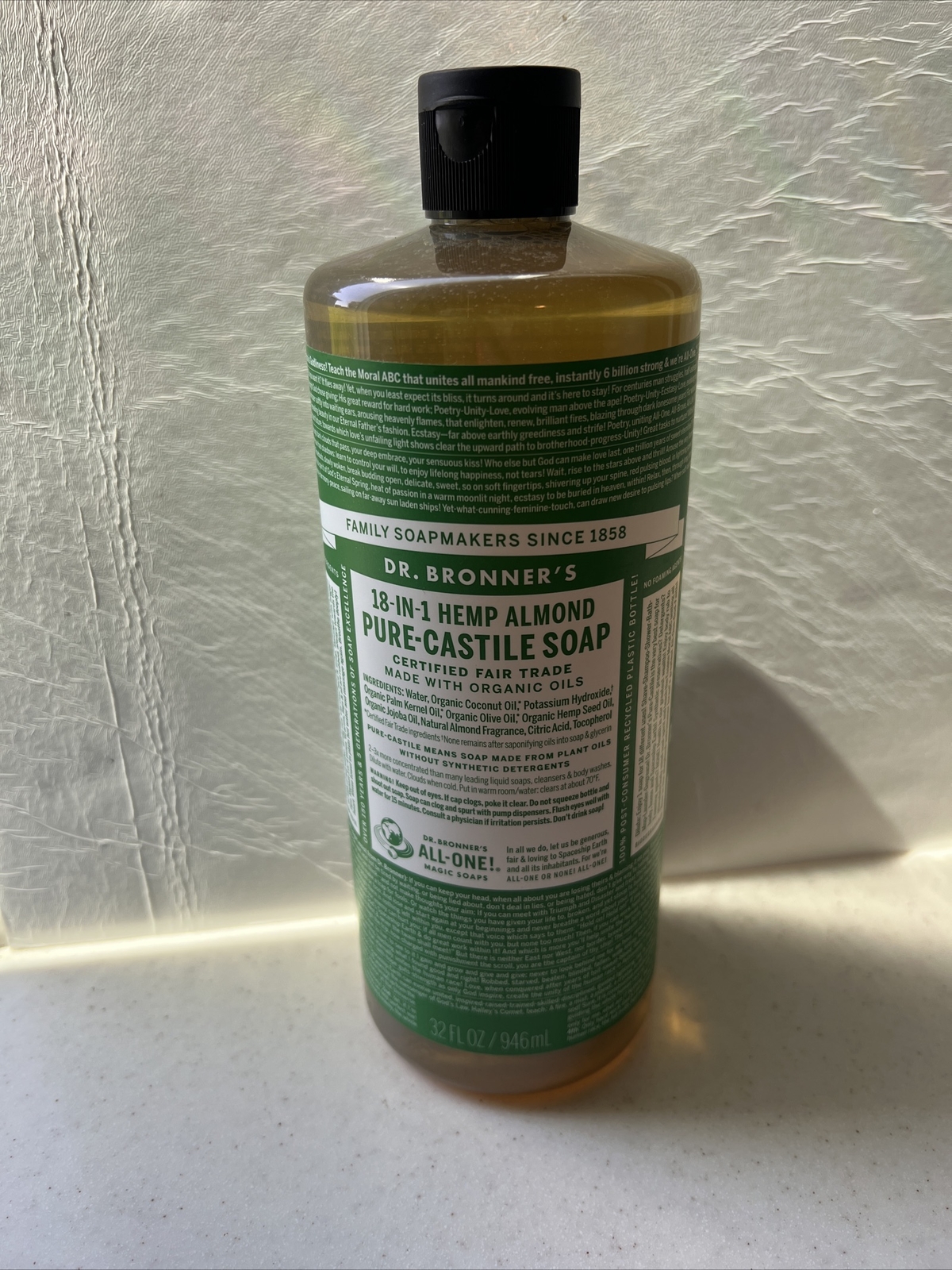 Dr. Bronner’s 18-In-1 Hemp Almond Pure-Castile Soap 32 fl oz.