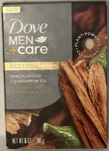Dove Men Care Restore Cleansing Bar Soap 5 oz (141 g) – Sandalwood Cardamom NEW