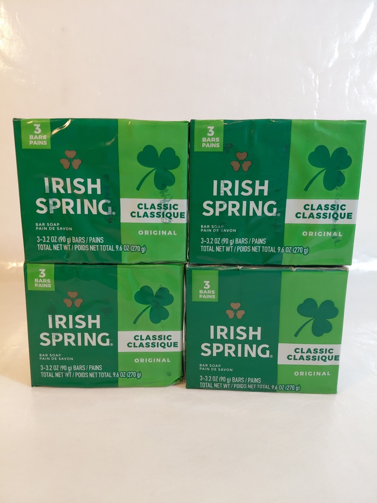 Lot Of 4 Packs Irish Spring Classic Original Bar Soap- 12 Bars 3.2 Oz Each
