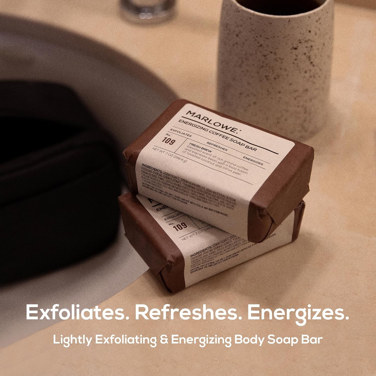 Coffee Bar Soap, Exfoliating Body Scrub for Men, 3 Bars, 7 oz. each | Energiz…