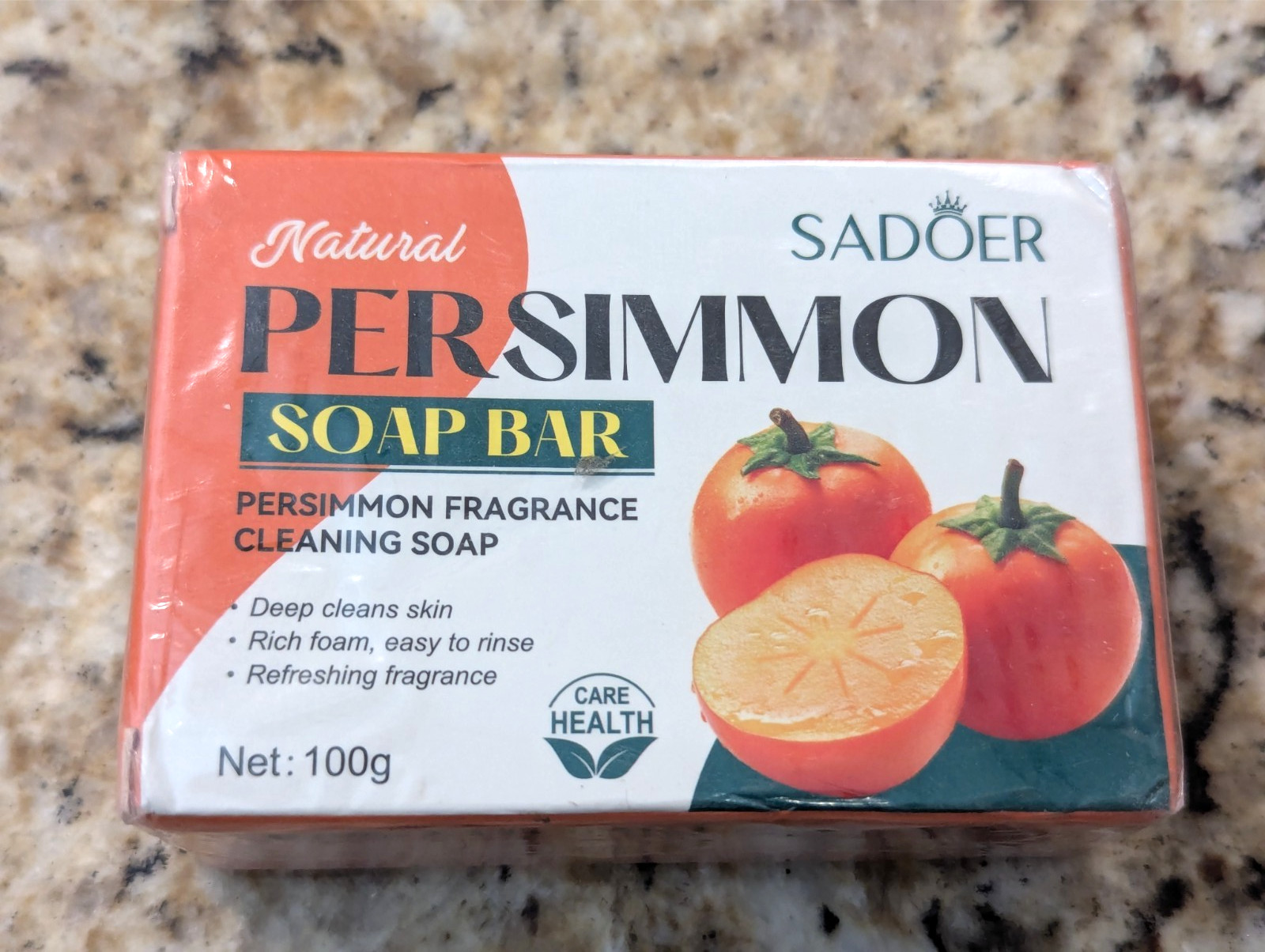 Sadoer Natural Persimmon Soap Bar Fragrance Deep Cleaning 100g / 3.52 oz