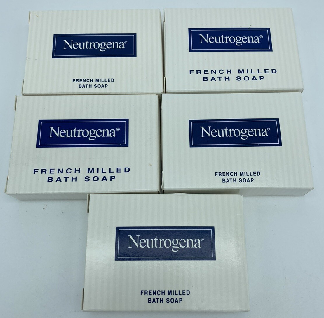 Lot of 5 Vintage Neutrogena French Milled Travel Size Soap Hilton Hotel 1.25 oz