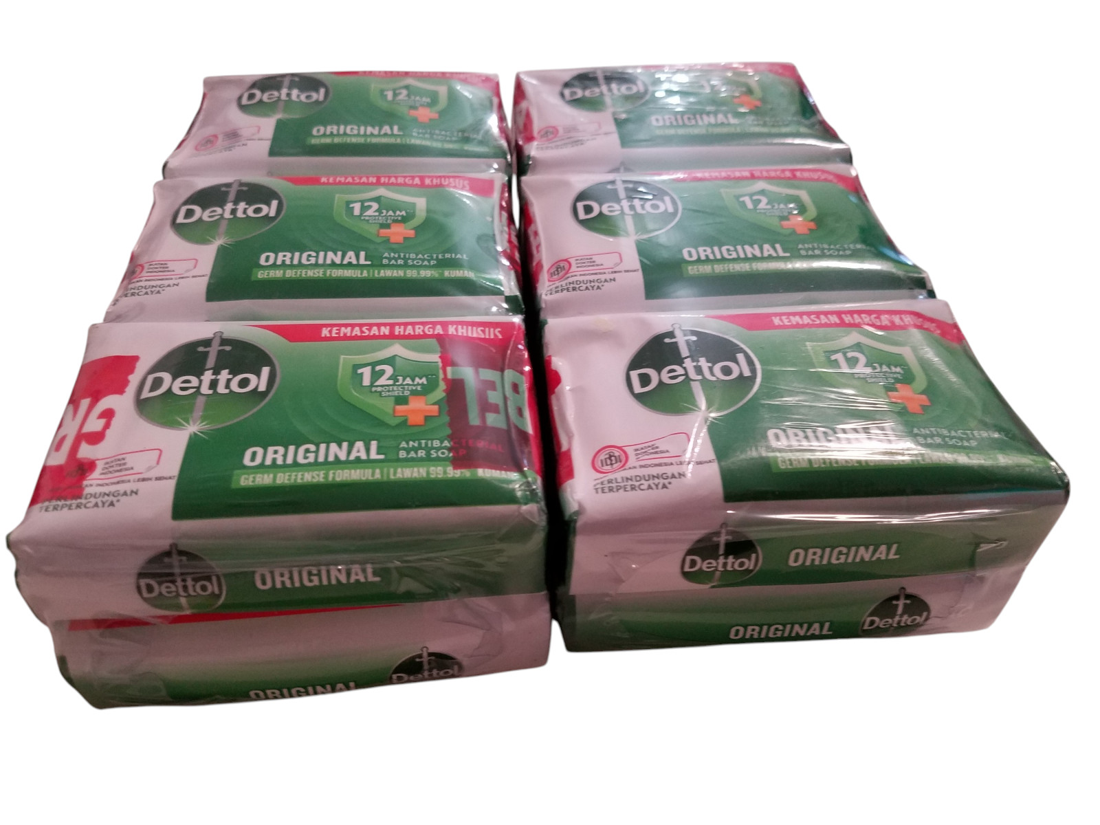 DETTOL ORIGINAL ANTI-BACTERIAL Germ Defense Hand and Body Bar Soap 600gr 6-Pack