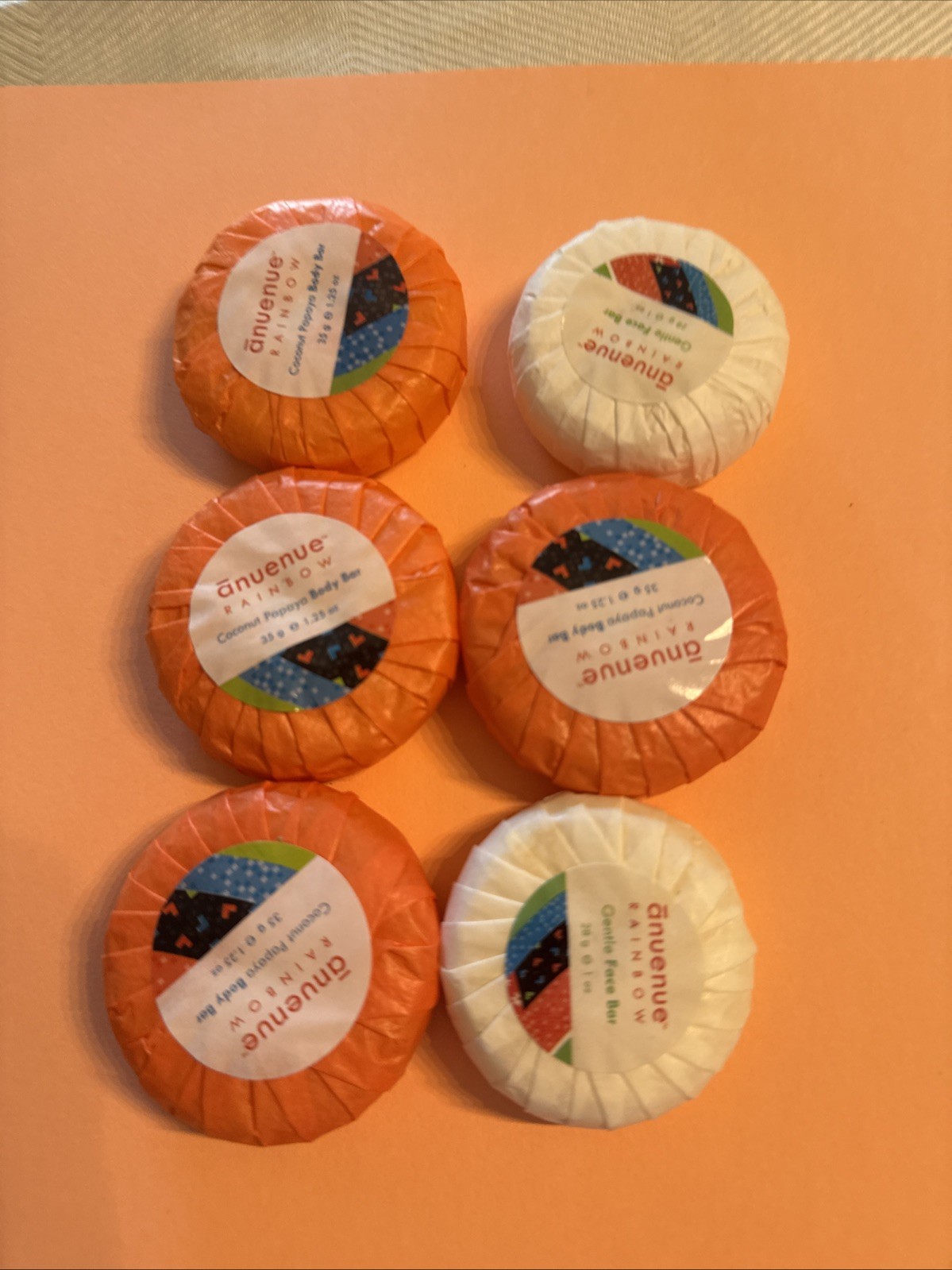 Anuenue Rainbow Coconut Papaya, Body Bars & Face Bars Lot 6