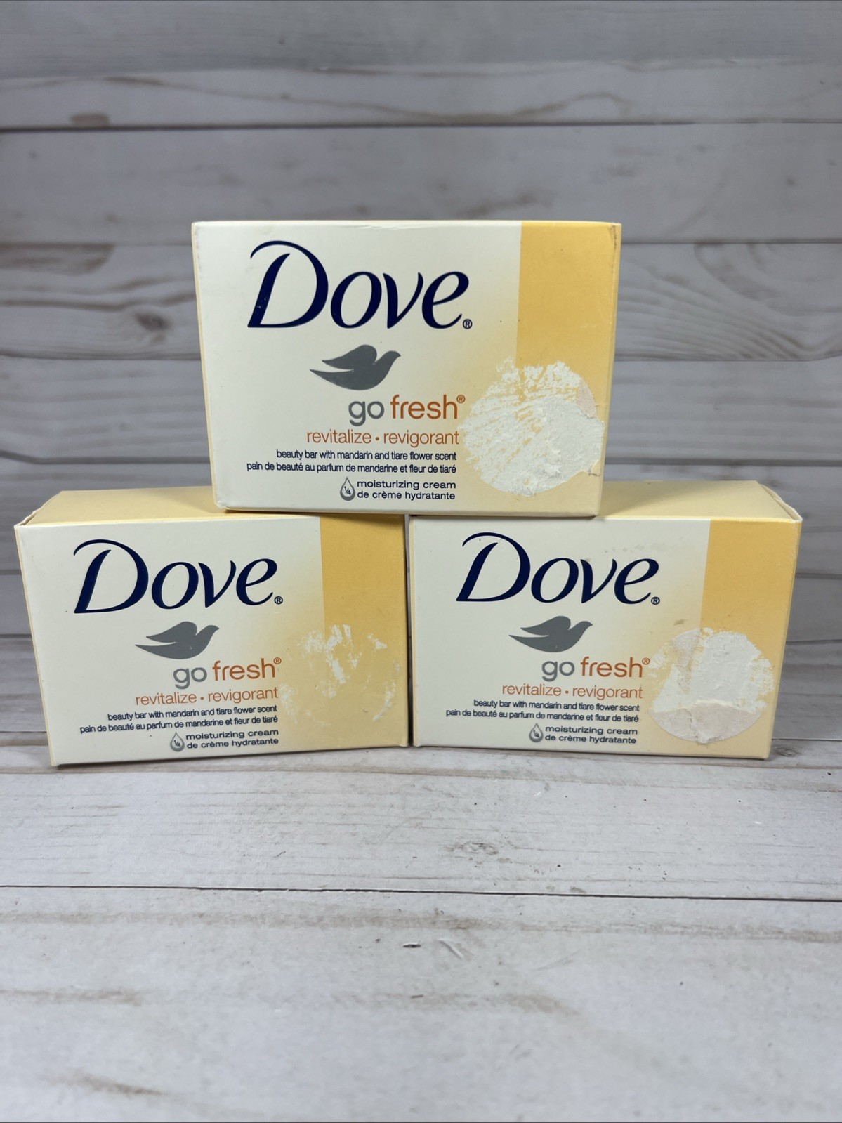 Dove Go Fresh Revitalize Original Mandarin Tiare Flower Scent Bar Soap Bar (3x)