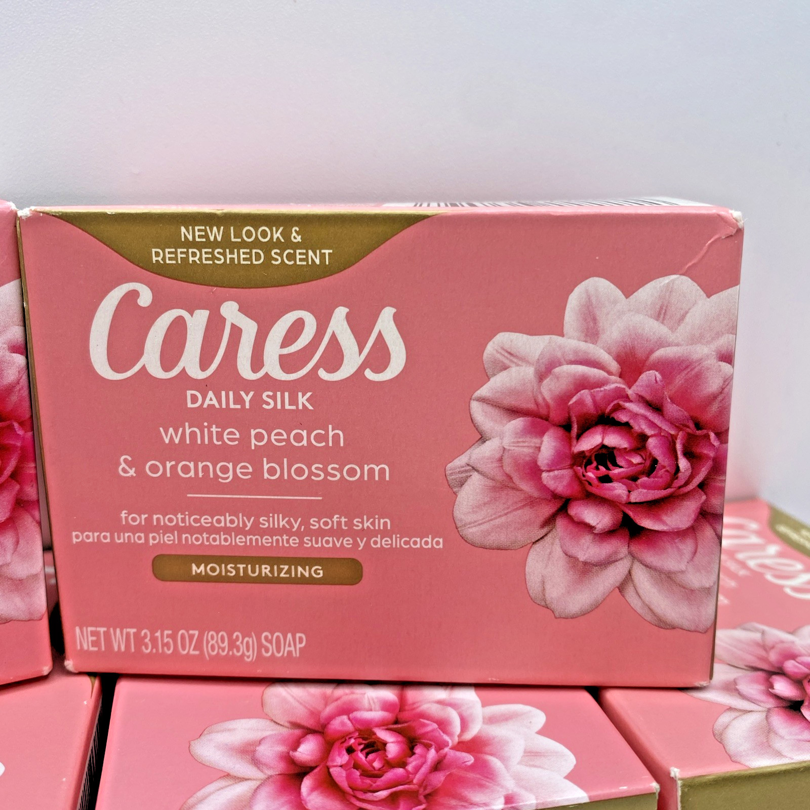 Caress Daily Silk White Peach and Orange Blossom Moisturizing Bar Soap Lot of 14