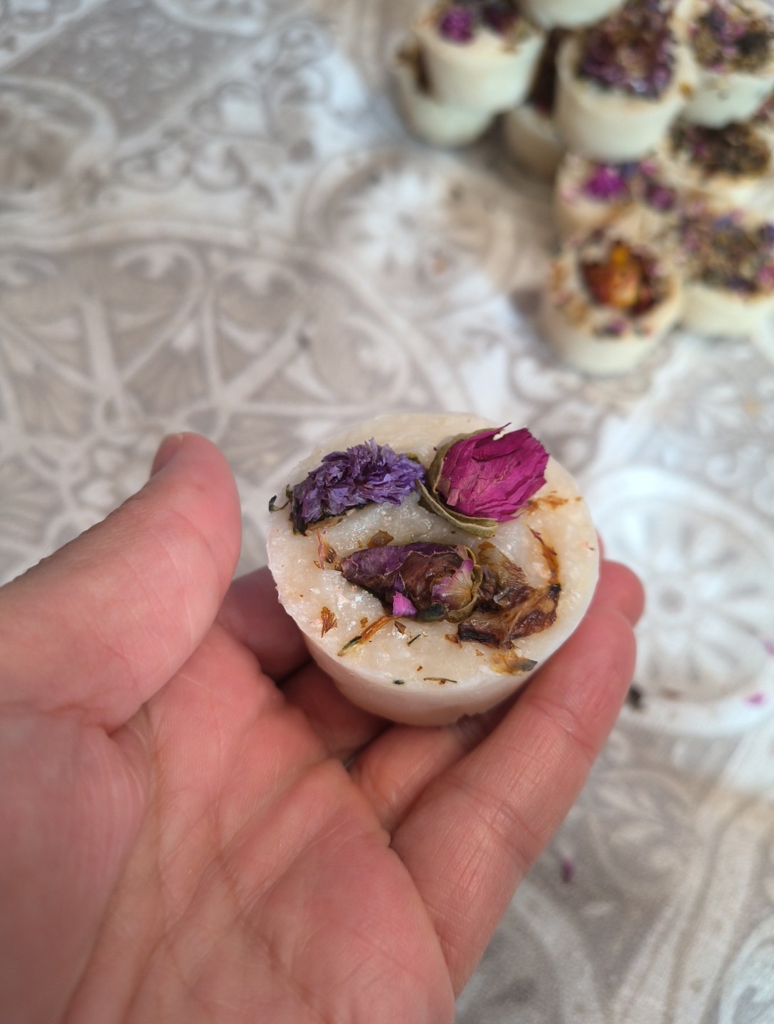African Violet Shea Butter Handmade Soap, 4 Bars, 0.5oz Each.