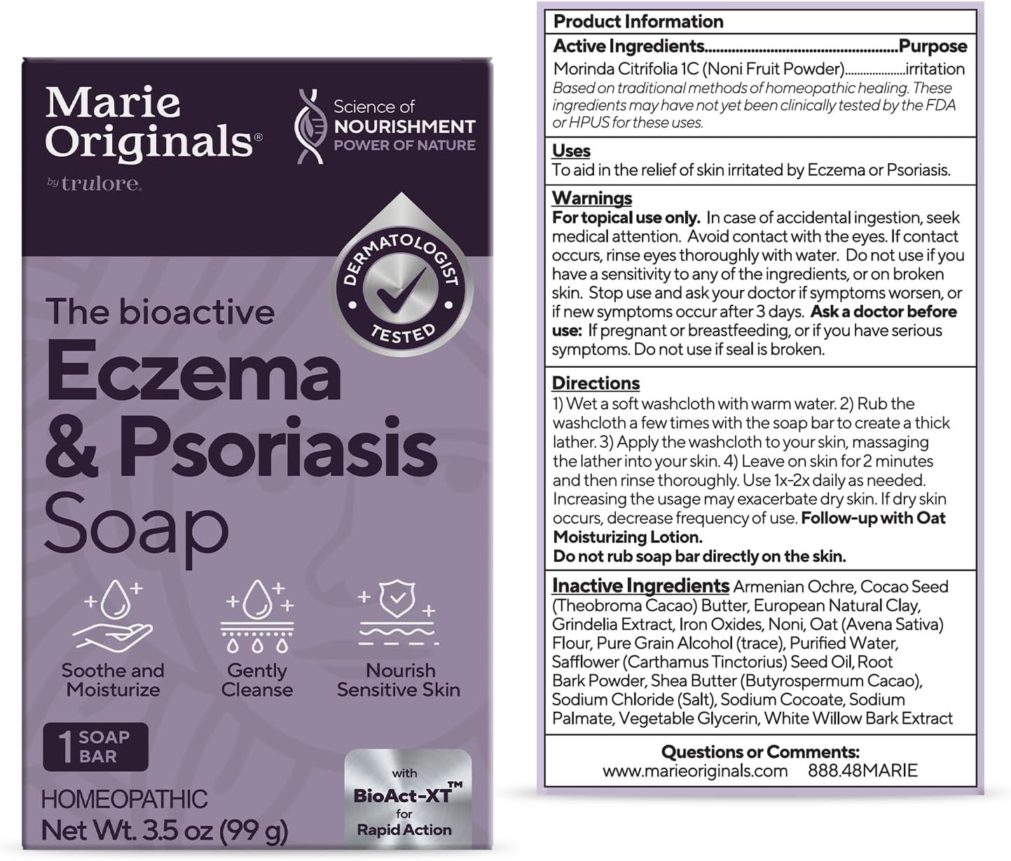 Marie’S Original Eczema Face Soap Body Wash Bar – All Natural Psoriasis